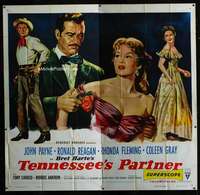 p097 TENNESSEE'S PARTNER six-sheet movie poster '55 Ronald Reagan, Fleming