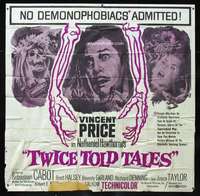 p103 TWICE TOLD TALES six-sheet movie poster '63 Vincent Price horror!