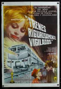 p650 CLOSELY WATCHED TRAINS Argentinean movie poster '68 classic!
