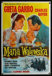 p651 CONQUEST Argentinean movie poster R40s Greta Garbo, Boyer