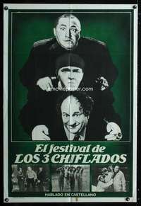 p672 EL FESTIVAL DE LOS 3 CHIFLADOS Argentinean movie poster '60s