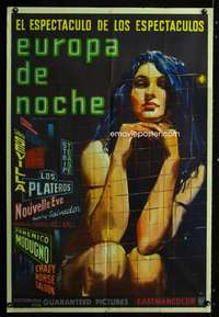 p674 EUROPE BY NIGHT Argentinean movie poster '59 Italian mondo film!