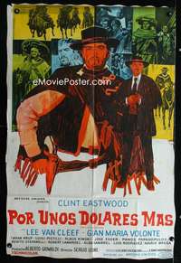 p682 FOR A FEW DOLLARS MORE Argentinean movie poster '67 Eastwood