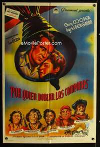 p683 FOR WHOM THE BELL TOLLS Argentinean movie poster R50s Gary Cooper