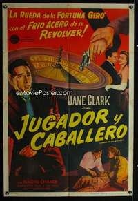 p686 GAMBLER & THE LADY Argentinean movie poster '52 roulette image!