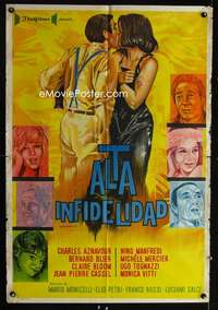p708 HIGH INFIDELITY Argentinean movie poster '64 Italian comedy!