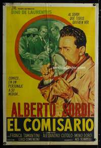 p715 IL COMMISSARIO Argentinean movie poster '62 Alberto Sordi