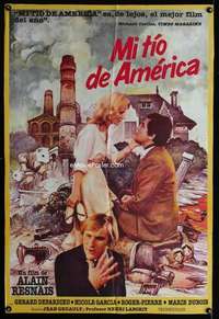 p765 MY AMERICAN UNCLE Argentinean movie poster '80 Alais Resnais