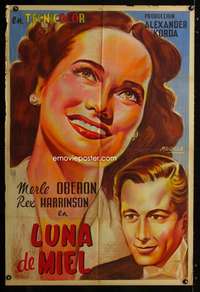p778 OVER THE MOON Argentinean movie poster '43 Moraga art of Oberon!