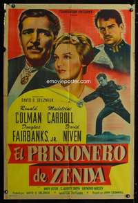 p787 PRISONER OF ZENDA Argentinean movie poster R40s Ronald Colman