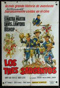 p807 SERGEANTS 3 Argentinean movie poster '62 Sinatra, Dean Martin