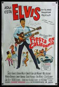 p818 SPINOUT Argentinean movie poster '66 Elvis Presley, rock & roll!