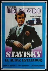 p821 STAVISKY Argentinean movie poster '74 Jean-Paul Belmondo