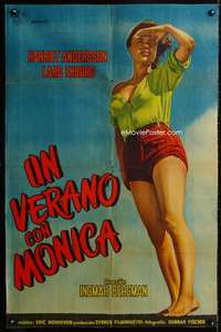 p825 SUMMER WITH MONIKA Argentinean movie poster '53 Bergman