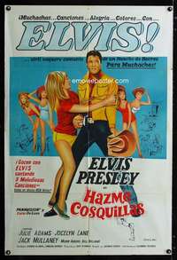p832 TICKLE ME Argentinean movie poster '65 Elvis Presley, Julie Adams