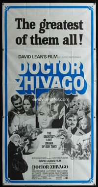 p202 DOCTOR ZHIVAGO Aust three-sheet movie poster R80s David Lean epic!