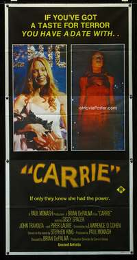 p201 CARRIE Aust three-sheet movie poster '76 Sissy Spacek, Stephen King