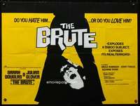 p121 BRUTE British quad movie poster '77 English domestic violence!