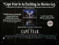 p124 CAPE FEAR DS signed British quad movie poster '91 by Freddie Francis