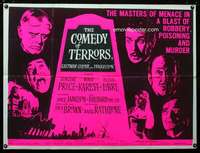 p126 COMEDY OF TERRORS British quad movie poster '64 AIP, Boris Karloff