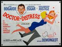 p132 DOCTOR IN DISTRESS British quad movie poster '64 Bogarde, Eggar