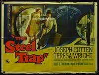 p170 STEEL TRAP British quad movie poster '52 Joseph Cotton, Wright