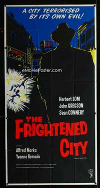 p189 FRIGHTENED CITY English three-sheet movie poster '62 Sean Connery, Lom