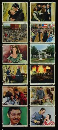 s428 GONE WITH THE WIND 12 color 8x10 movie stills R67 Gable, Leigh