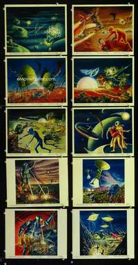 s472 MYSTERIANS 10 8x10 mini movie lobby cards '59 Ishiro Honda, Toho sci-fi!