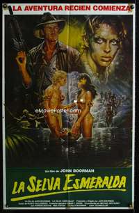 t048 EMERALD FOREST Brazilian movie poster '85 Boorman, sexy art!