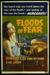 t027 FLOODS OF FEAR English double crown movie poster '59 Heywood
