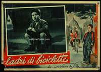 t077 BICYCLE THIEF Italian 13x19 pbusta movie poster '48 De Sica