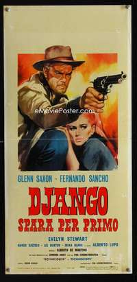 v282 DJANGO SHOOTS FIRST Italian locandina movie poster '66 Symeoni
