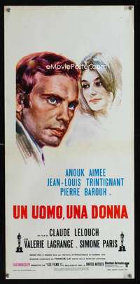 v359 MAN & A WOMAN Italian locandina movie poster R70s Lelouch, Aimee