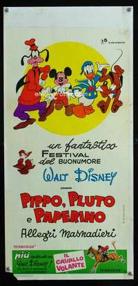 v321 GOOFY, PLUTO & DONALD Italian locandina movie poster '60s