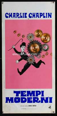 v369 MODERN TIMES Italian locandina movie poster R72 Charlie Chaplin