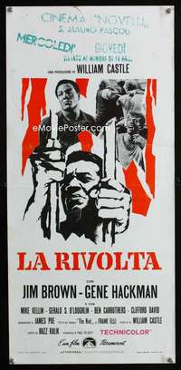 v397 RIOT Italian locandina movie poster '69 Jim Brown behind bars!