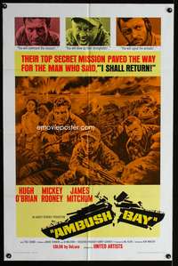 w045 AMBUSH BAY one-sheet movie poster '66 Hugh O'Brian, Mickey Rooney