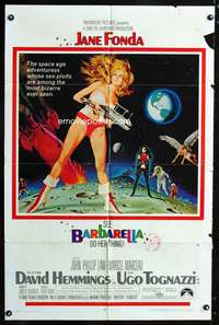 w084 BARBARELLA one-sheet movie poster '68 sexy Jane Fonda, Roger Vadim