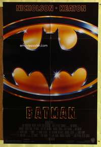 w085 BATMAN style C one-sheet movie poster '89 Michael Keaton, Tim Burton