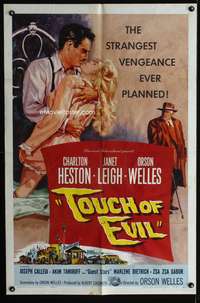 w812 TOUCH OF EVIL one-sheet movie poster '58 Orson Welles, Heston, Leigh