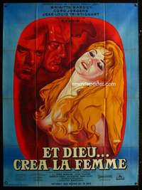 z016 AND GOD CREATED WOMAN French one-panel movie poster R64 sexy Bardot!