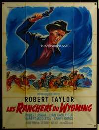 z005 CATTLE KING French one-panel movie poster '63 Robert Taylor, Soubie art!