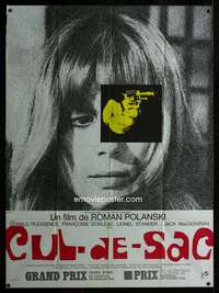 z027 CUL-DE-SAC French one-panel movie poster '66 Roman Polanski, cool image!