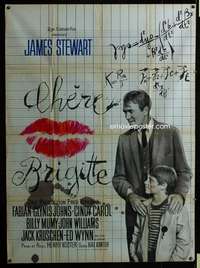 z029 DEAR BRIGITTE French one-panel movie poster '65 Stewart, Broutin art!
