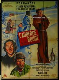 z073 RED INN French one-panel movie poster '51 Fernandel, Francois art!