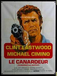 z083 THUNDERBOLT & LIGHTFOOT French 1p R80s different image of Clint Eastwood pointing gun!