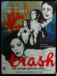 z017 ANDY WARHOL'S TRASH French one-panel movie poster '70 sexy Loris art!