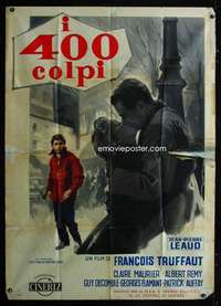 z398 400 BLOWS Italian one-panel movie poster '59 Francois Truffaut, Leaud