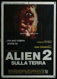 z402 ALIEN 2 Italian one-panel movie poster '80 sci-fi sequel ripoff!
